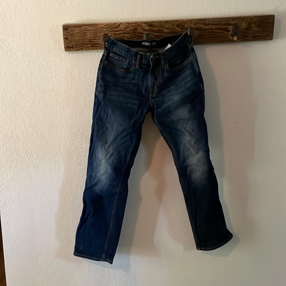 Old navy men’s straight leg jean with built in flex 28x30- dark wash